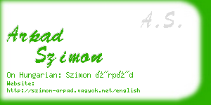 arpad szimon business card